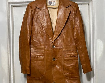 Vintage 1970s Silton California Leather Blazer Jacket