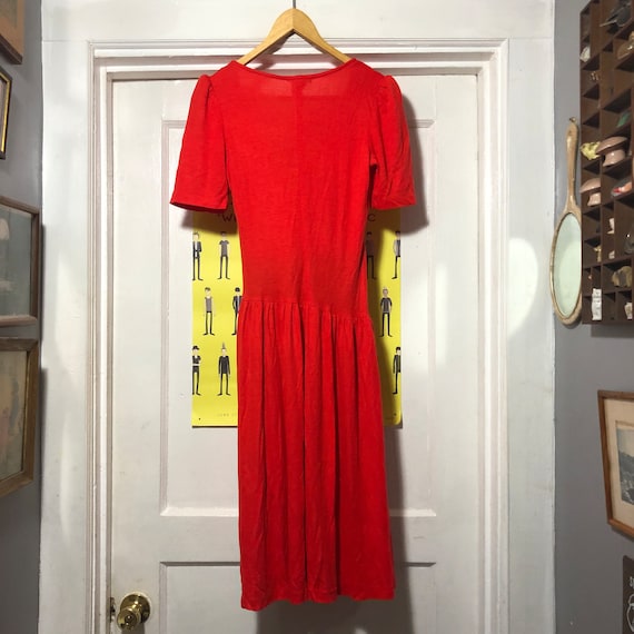 Vintage 70s/80s Acrylic Red Dress by WIZ - image 4