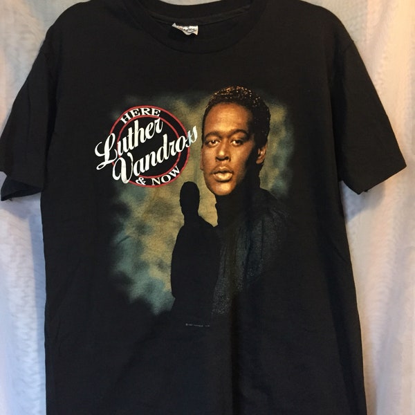Vintage Rare 1990 Lutherr Vandross Here and Npw Tour T-Shirt Size "XL"