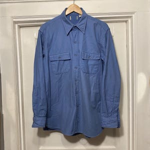 Vintage Dusty Blue Button Down L.L. Bean Shirt
