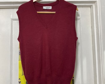 Vintage Maroon Acrylic Sweater Vest by Jantzen