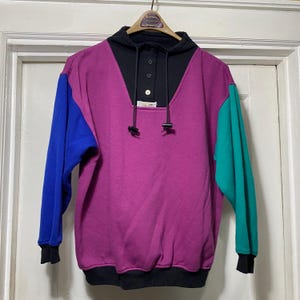 Vintage Colorblock High Neck Sweatshirt