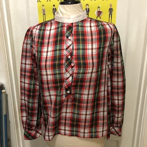 Vintage Lightweight Plaid Blouse by Tanner
