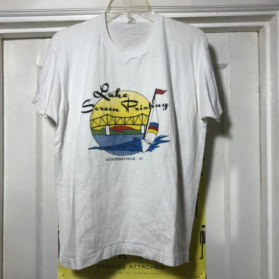 Vintage 80s Lake Screen Printing Guntersville, Alabama T-Shirt