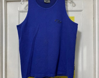 Vintage Dark Blue Textured Speedo 90s Tank Top