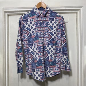 Vintage Pastel All Over Print Button Down Shirt