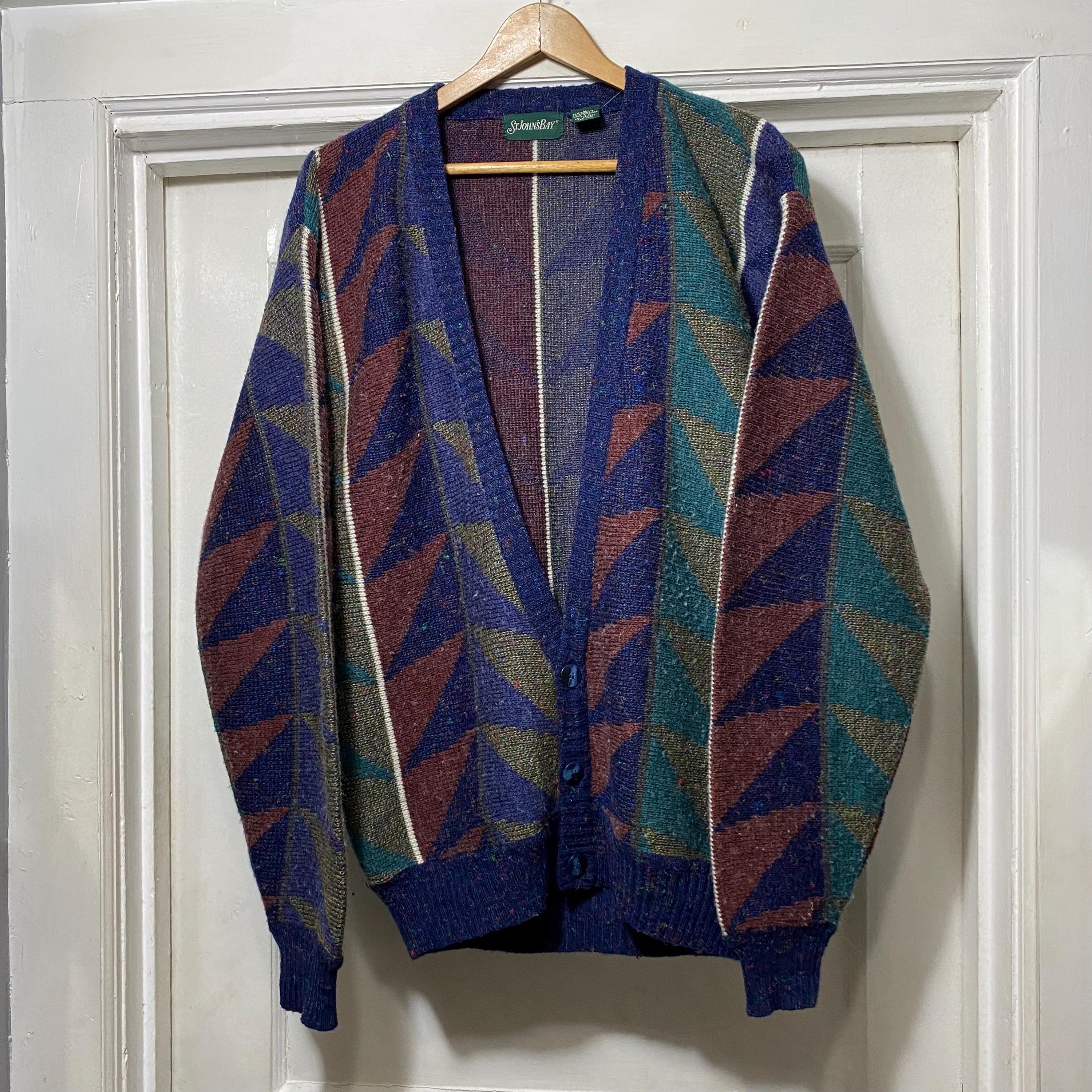 90s st john's bay cotton cardigan L St Johns Bay Sweater - Etsy