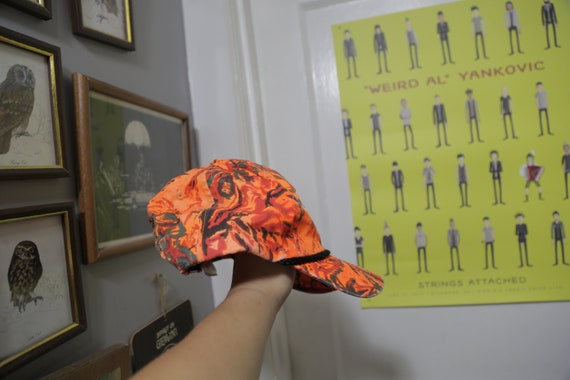 Vintage Bright Orange Camo Hat "Rusty for Trustee" - image 2