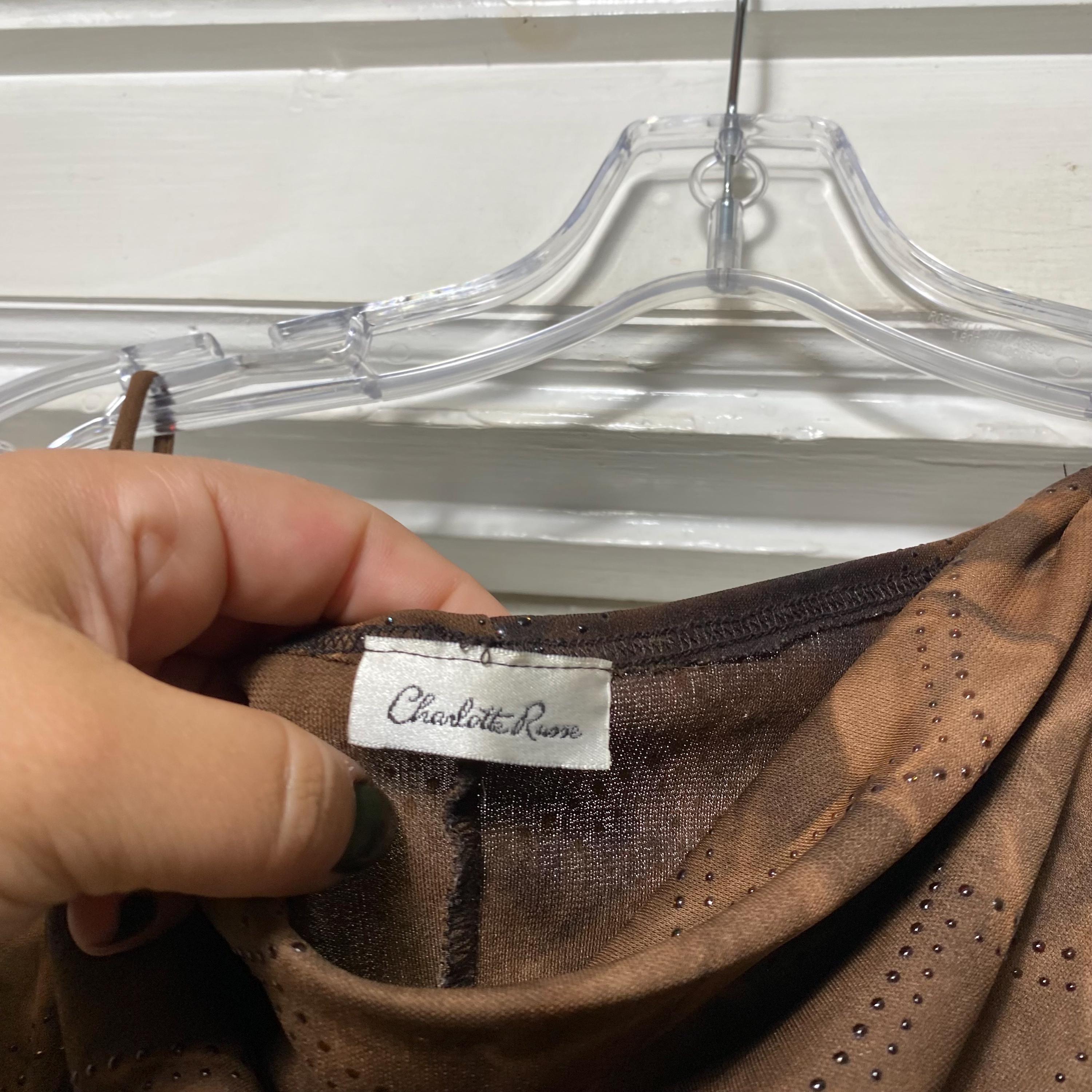 charlotte russe brown dress Vintage y2k stretchy satin copper brown brown