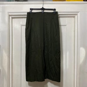 Vintage Dark Green Parisian Petites High Waisted Pencil Skirt