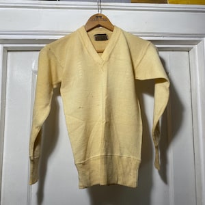 Maglione vintage Lowe and Cambell in maglia color bianco sporco, anni &#39;30/&#39;40
