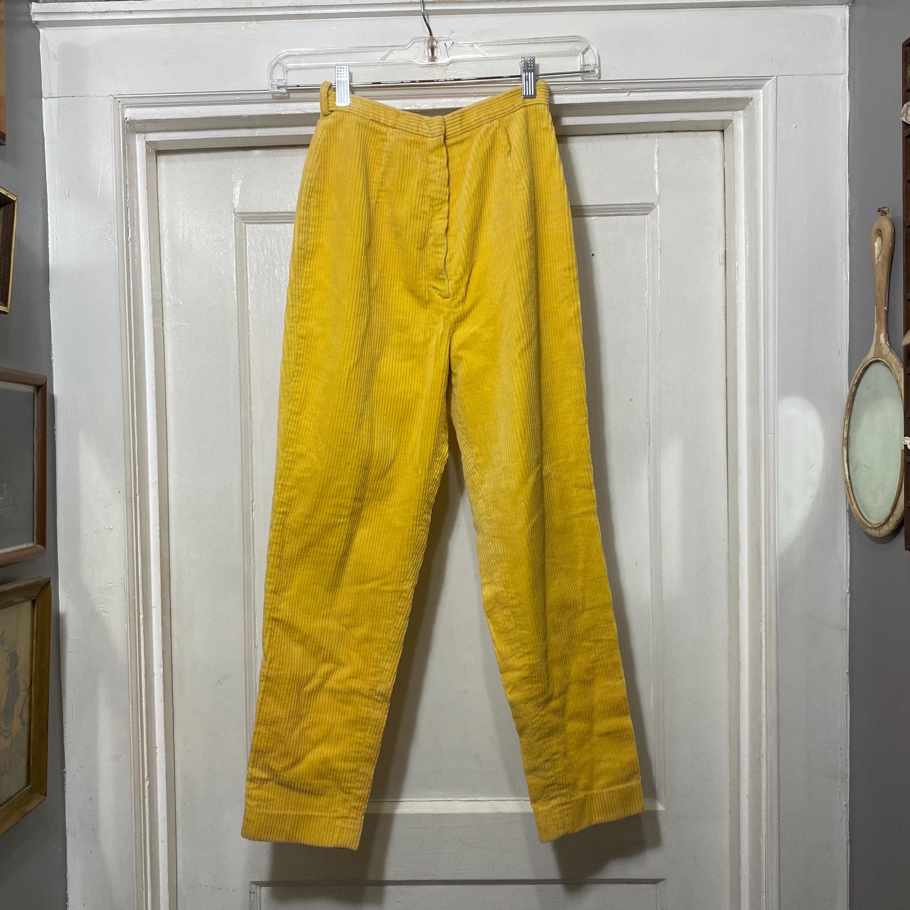 Vintage 60s/70s Bright Yellow Corduroy Pants - Etsy