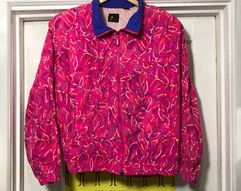 Vintage Bright Pink Windbreaker Jacket by Liz Sport