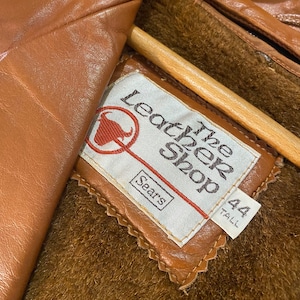 Vintage Sears the Leather Shop Brown Leather Jacket - Etsy