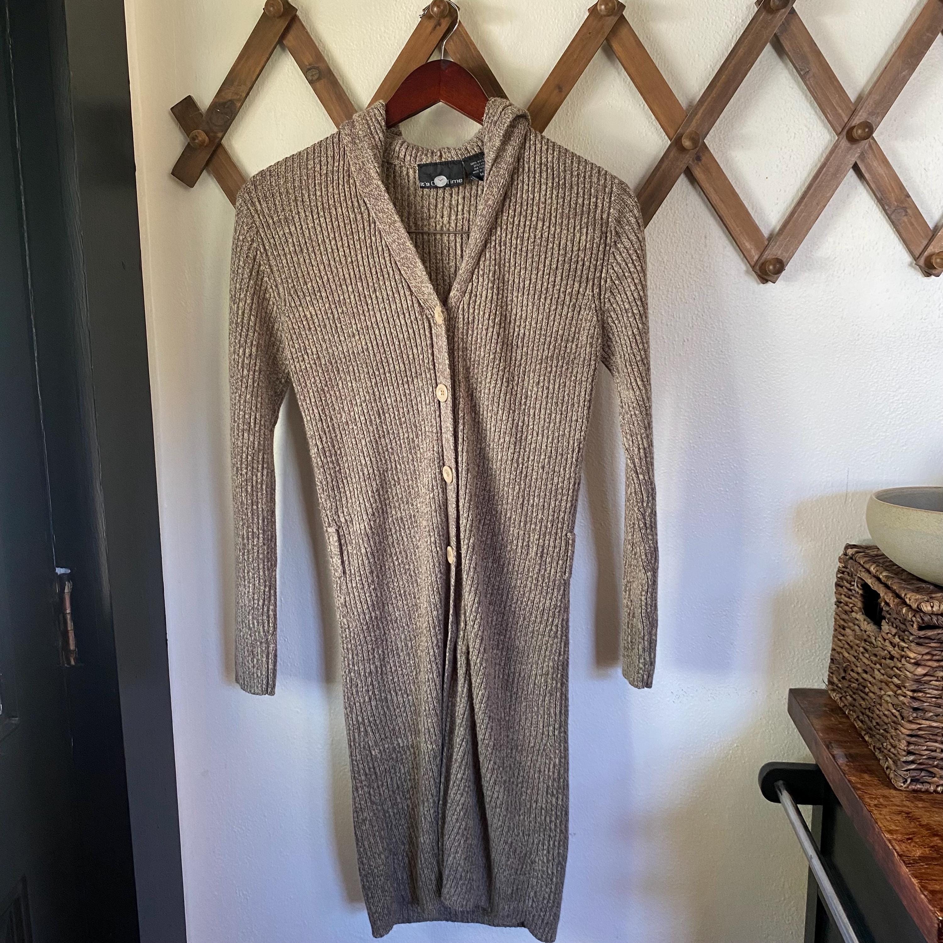 Vintage 90s/y2k Long Cardigan/hoodie Dress - Etsy