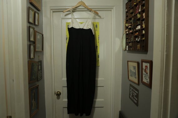 Vintage 80s/90s Black and White Maxi Dress - image 3