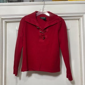 Vintage 90s/Y2k Lauren Ralph Lauren Petite Red Shirt
