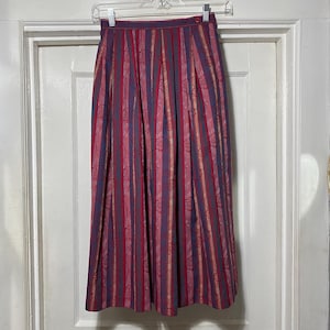 Vintage striped Floral High Waisted Skirt