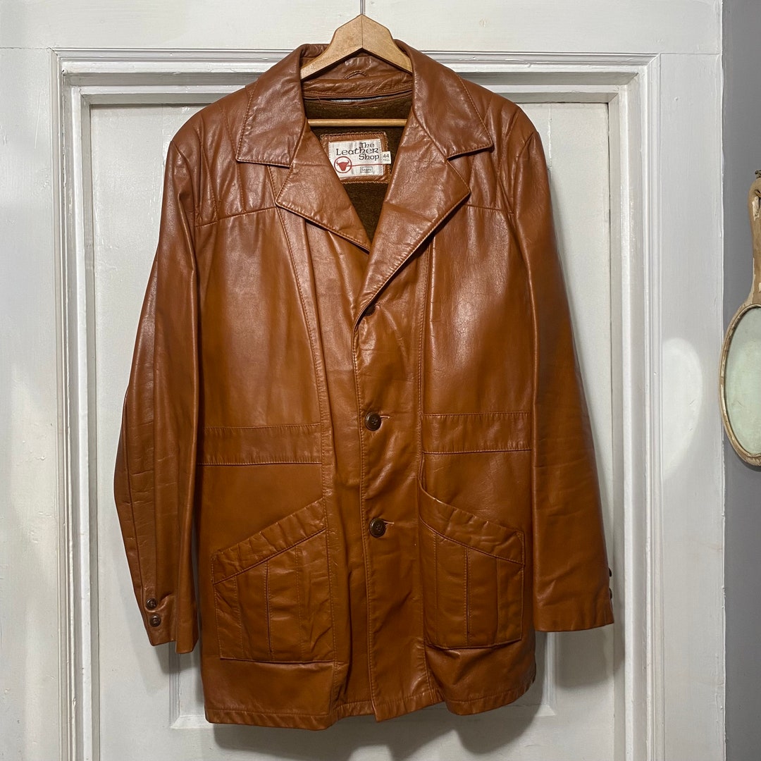 Vintage Sears the Leather Shop Brown Leather Jacket - Etsy