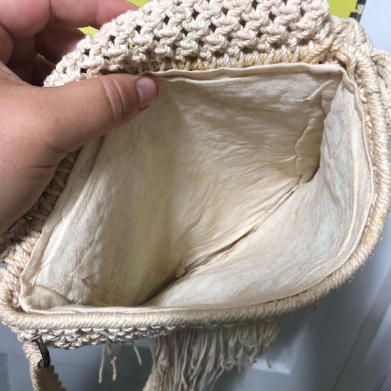 Vintage Stringy Macrame 1970s Purse - image 3