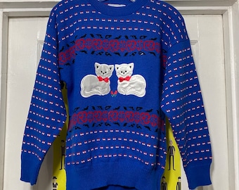 Vintage Acrylic Cat Sweater by Jennifer Adams
