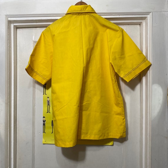 Vintage 1970s Bright Yellow Button Down Shirt - image 4
