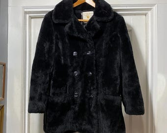 70年代　White stag Vintage ファーコート ダブルブレスト Vintage Faux Fur White Stag Jacket - Etsy Israel