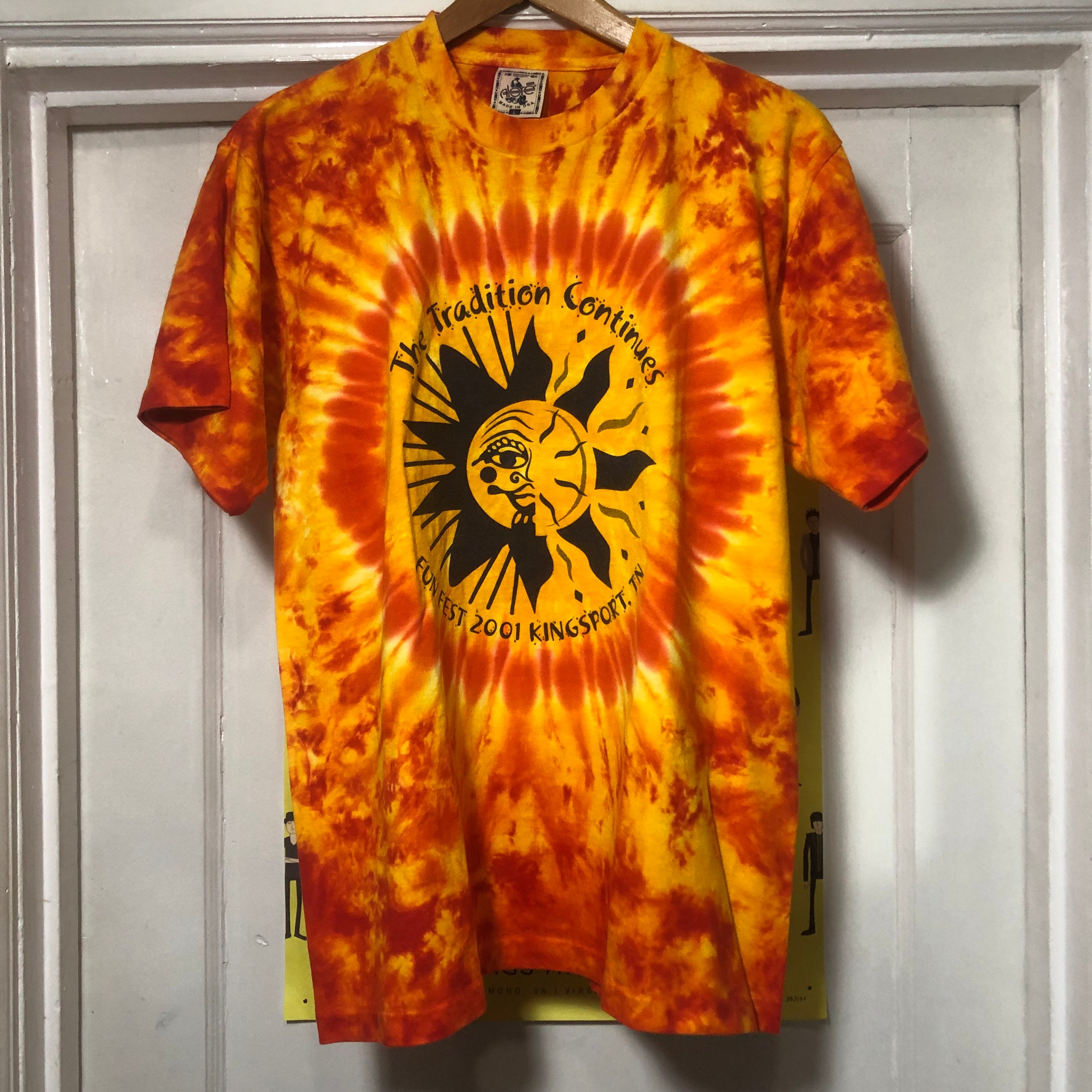 Vintage Tie Dye 2001 Fun Fest Kingsport Tennessee T-shirt picture