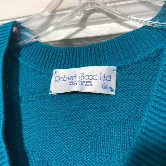 Vintage Blue Sweater Vest by Robert Scott Ltd - image 3
