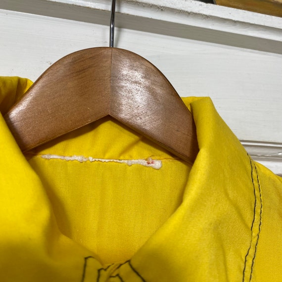 Vintage 1970s Bright Yellow Button Down Shirt - image 3