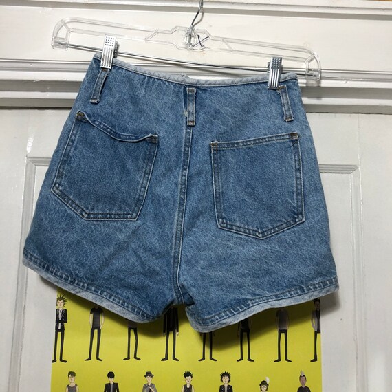 High Waisted Button Fly Denim Shorts 