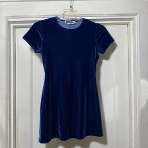 Vintage Blue Micro Mini Velvet Dress by Maurices