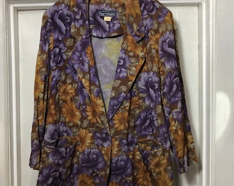 Vintage Maggie McNaughton Floral Blazer Jacket