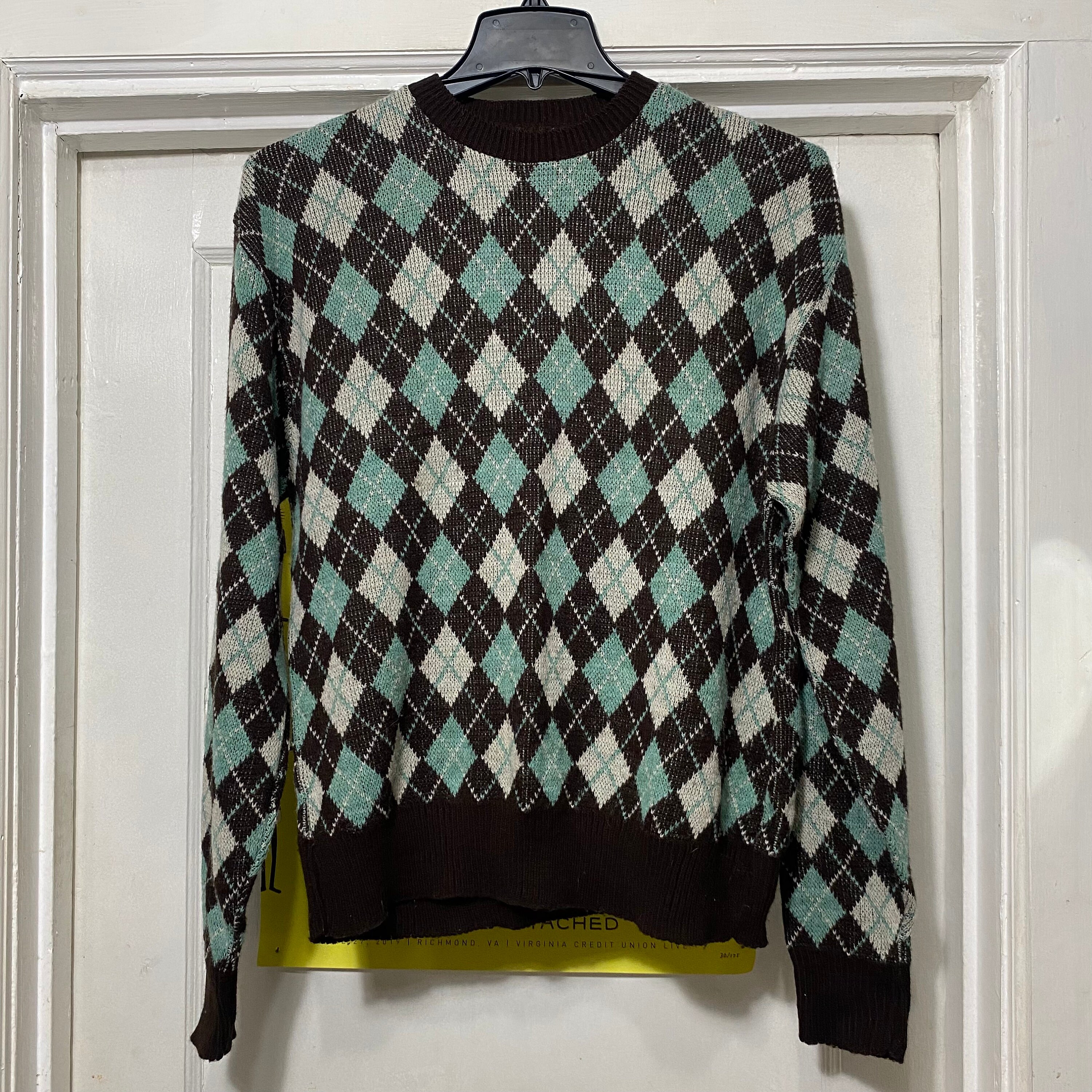 Green argyle hotsell sweater