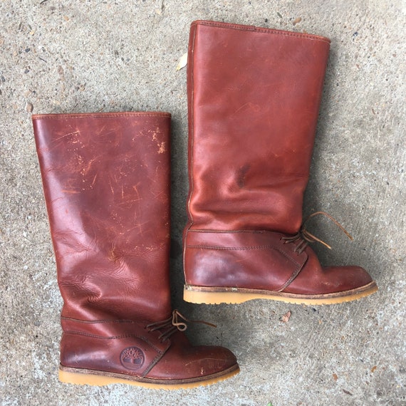 Vintage Rare Sherpa Lined Timberland Leather Boots - image 1