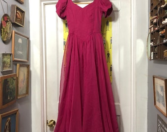 Vintage Pink Maxi Evening Gown Dress