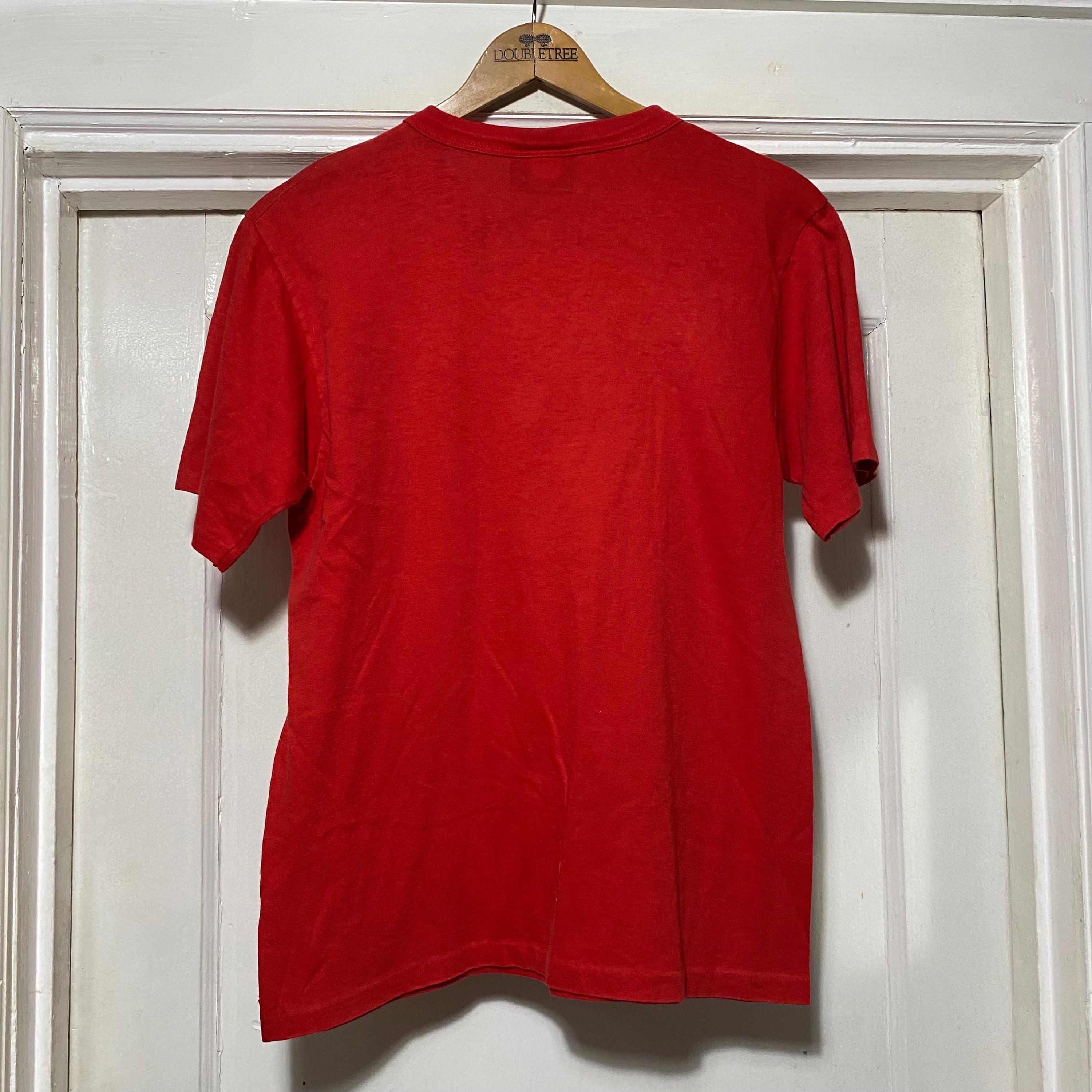 ヴィンテージレッド無地シングルステッチTシャツ - Etsy 日本