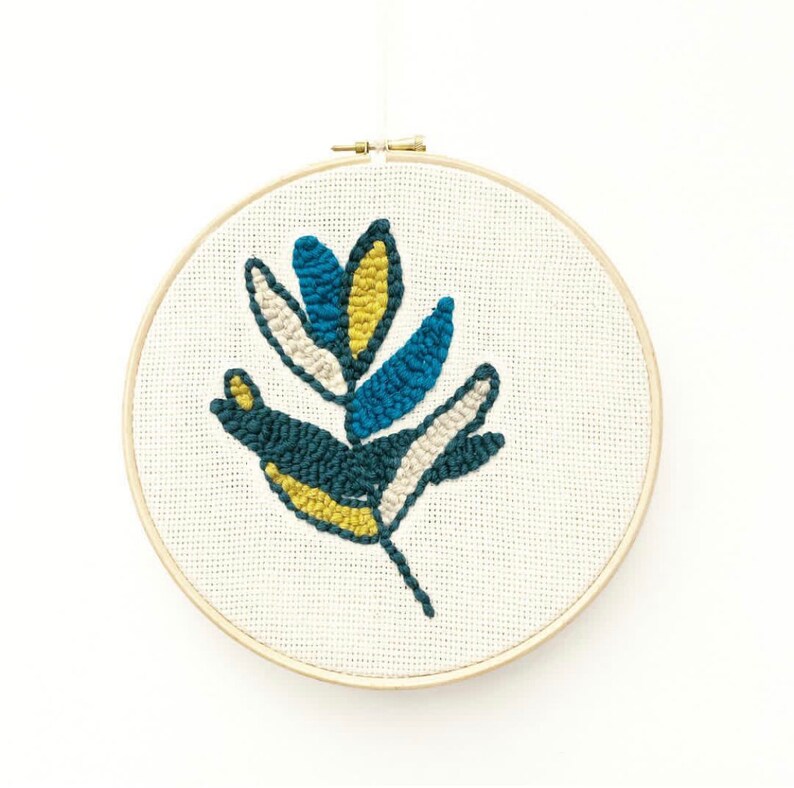 Punch Needle Leaves DIY Kit Etsy