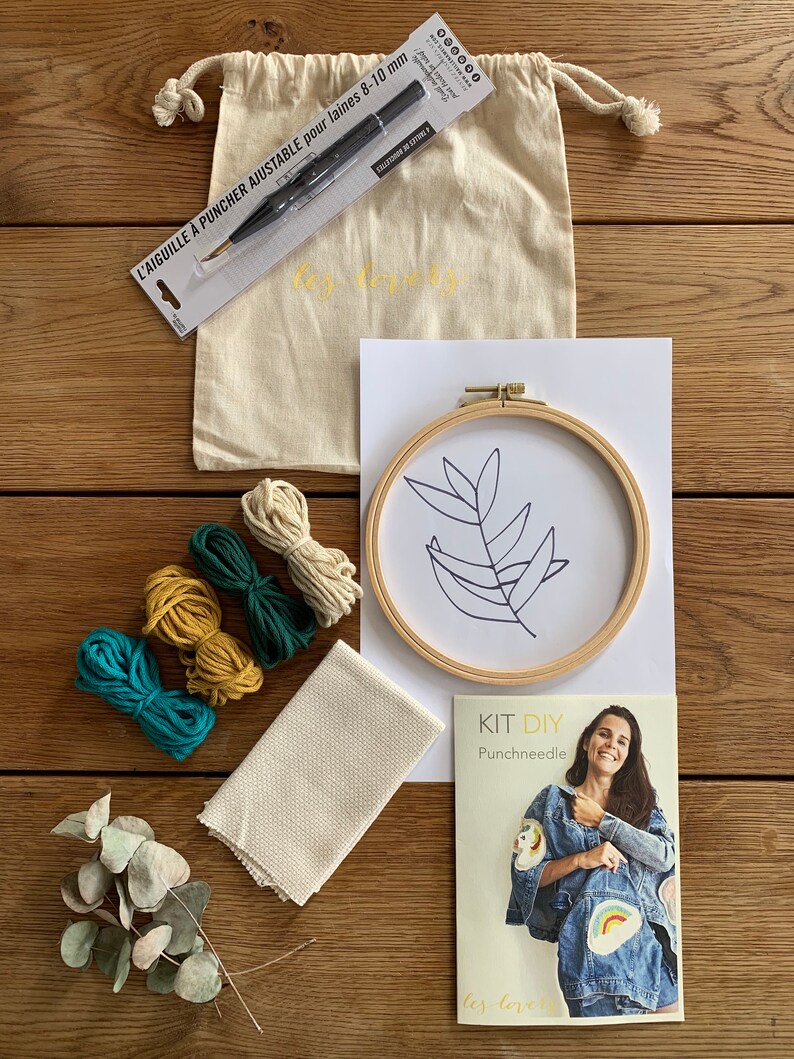 Punch Needle Leaves DIY Kit Etsy