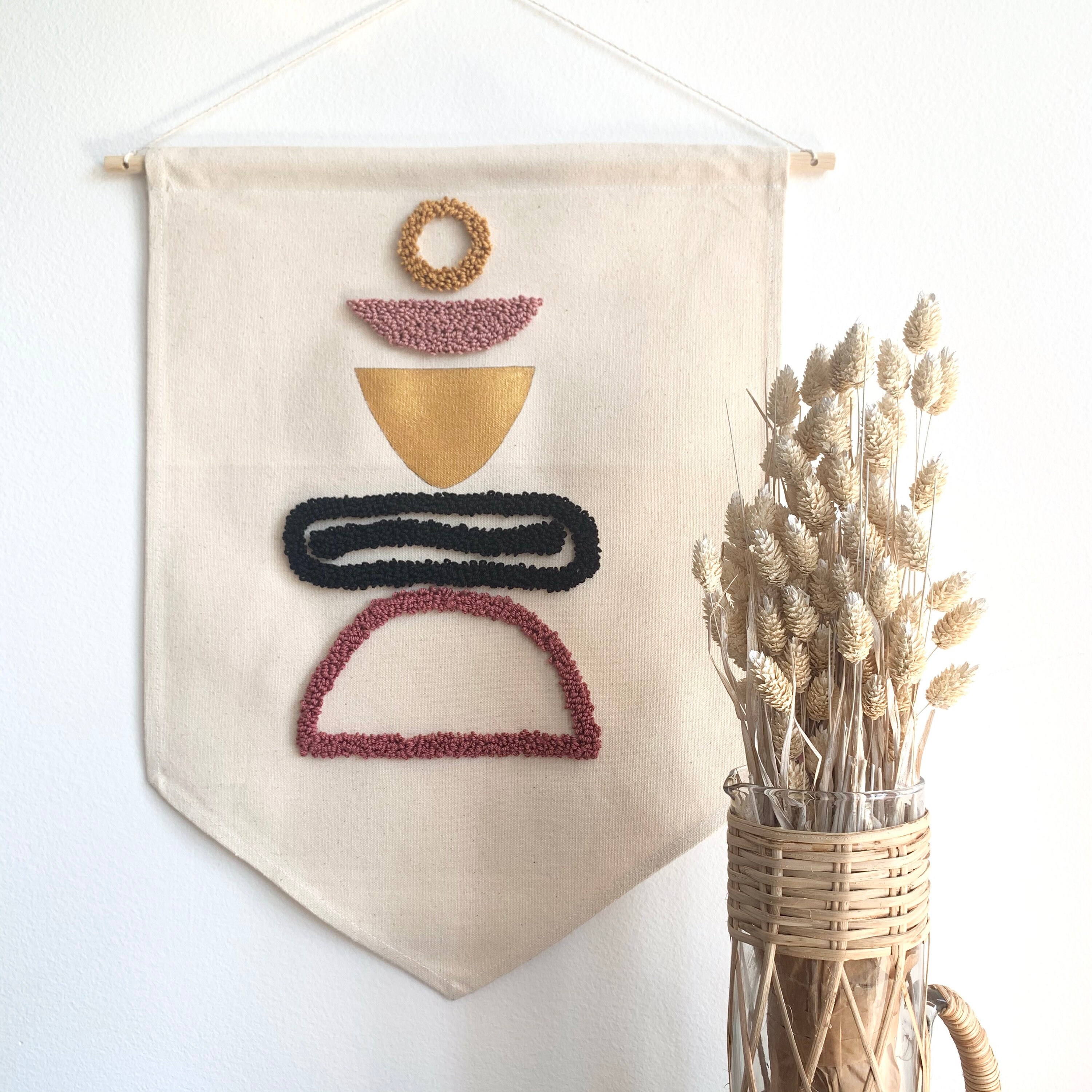 Tenture Murale Abstraite Punch Needle