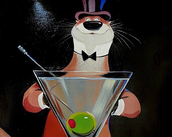 Top Hat Otter With Martini