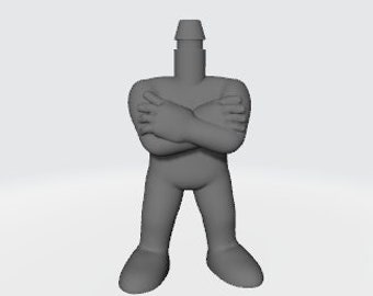 Custom Pop blank male arms crossed pose 3D resin printed.