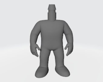 Custom Funko Pop blank male body hands at side pose 3D resin printed.