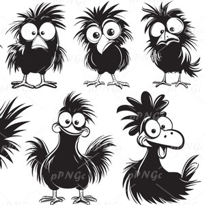Crazy Chicken Bundle SVG, Funny Chicken Cricut Files, Farm Animal Sublimation Designs, DIY Craft Bundle Clipart