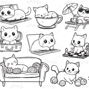 Adorable Cat Clipart Bundle SVG | Cute Kittens Cricut Files | Digital Cat Illustrations, for Scrapbooking & Crafting
