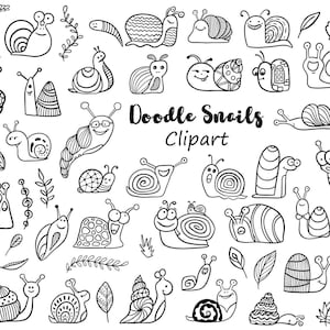 Escargots svg, clipart cochlée Doodle, hélice png, svg, pdf, ai, eps, limaces SVG, Image vectorielle escargot, Cricut, téléchargement immédiat, croquis de coloriage