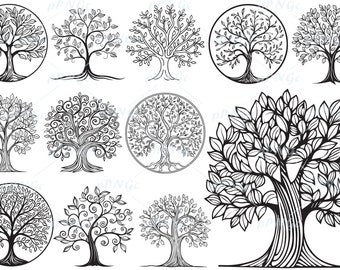 Tree Of Life Svg, Tree Of Life Clipart, Tree Silhouette, Tree With Roots Svg, Silhouette Svg, Celtic Nature, For Personal and Commercial Use
