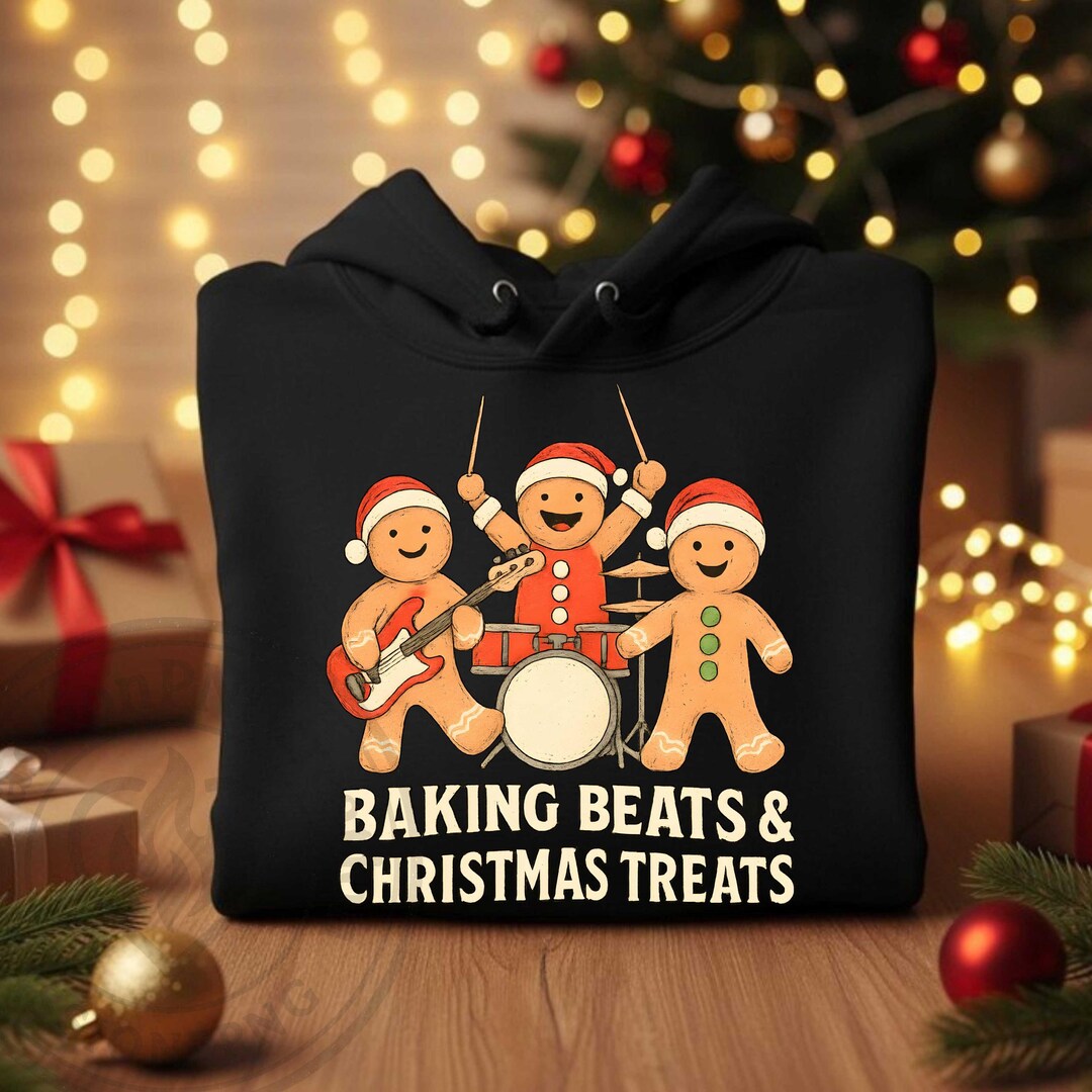 Gingerbread Band PNG, Baking Beats and Christmas Treats Clipart, Funny ...