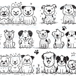 MIGNON CHIEN SVG, Doodle chiens Clipart png, fichiers Svg de chiot mignon chien pour Cricut, Svg de chiot mignon, pour usage personnel et commercial