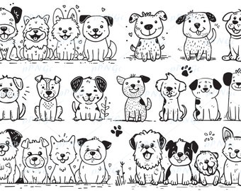 CUTE DOG SVG, Doodle Dogs Clipart png, Cute Dog Puppy Svg Files For Cricut, Cute Puppy Svg, For Personal and Commercial Use